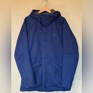 Nike Mens Storm Fit Hooded Zip Front Navy Blue Jacket, Size Large